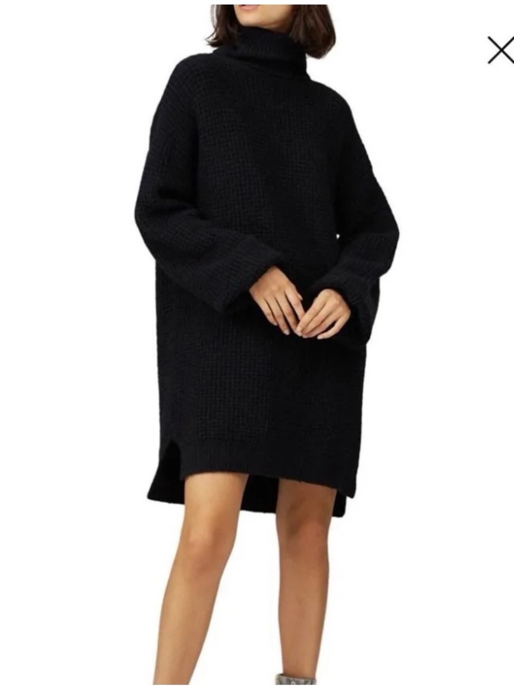 USED Show Me Your MuMu Black Turtleneck Sweater Chester Mini Dress